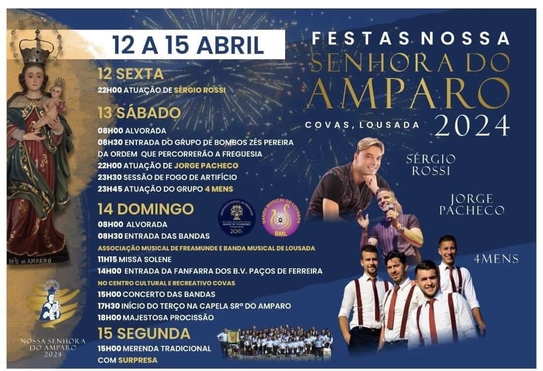 Cartaz Festa em Honra de Nossa Senhora do Amparo 2024 - Covas