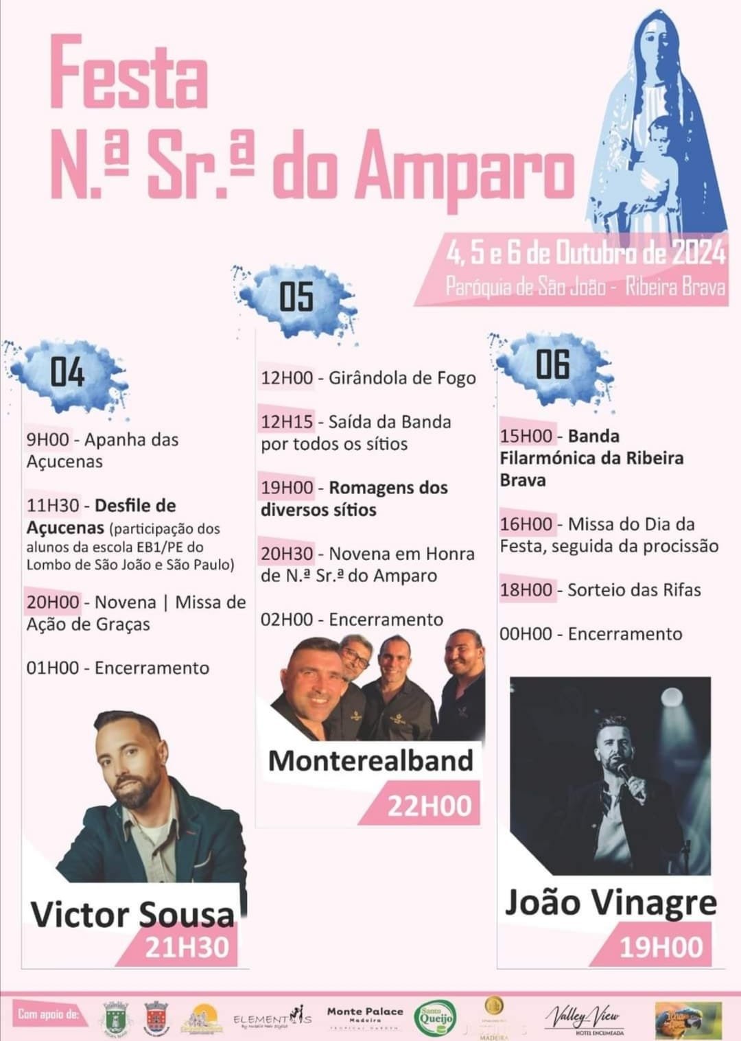 Cartaz Festa em Honra de Nossa Senhora do Amparo 2024 - Ribeira Brava