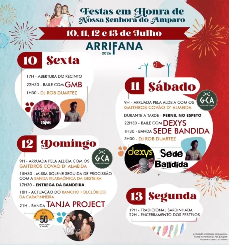 Cartaz Festa em honra de Nossa Senhora do Amparo 2026 - Arrifana