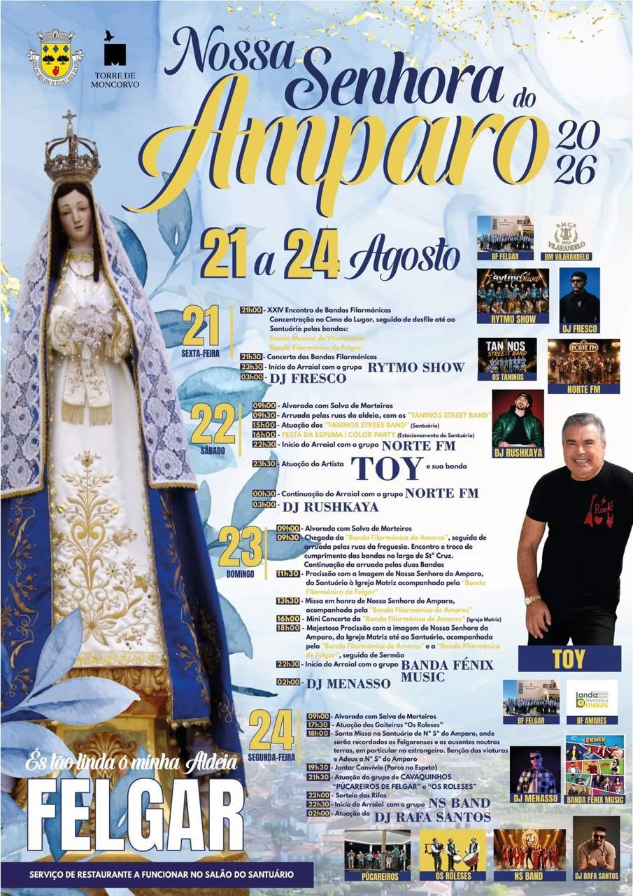 Cartaz Festa em honra de Nossa Senhora do Amparo 2026 - Felgar