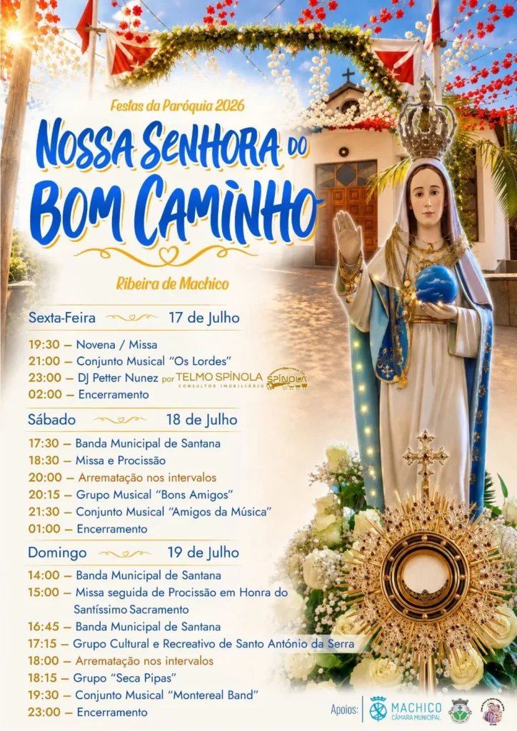 Cartaz Festa em honra de Nossa Senhora do Bom Caminho 2026 - Ribeira de Machico