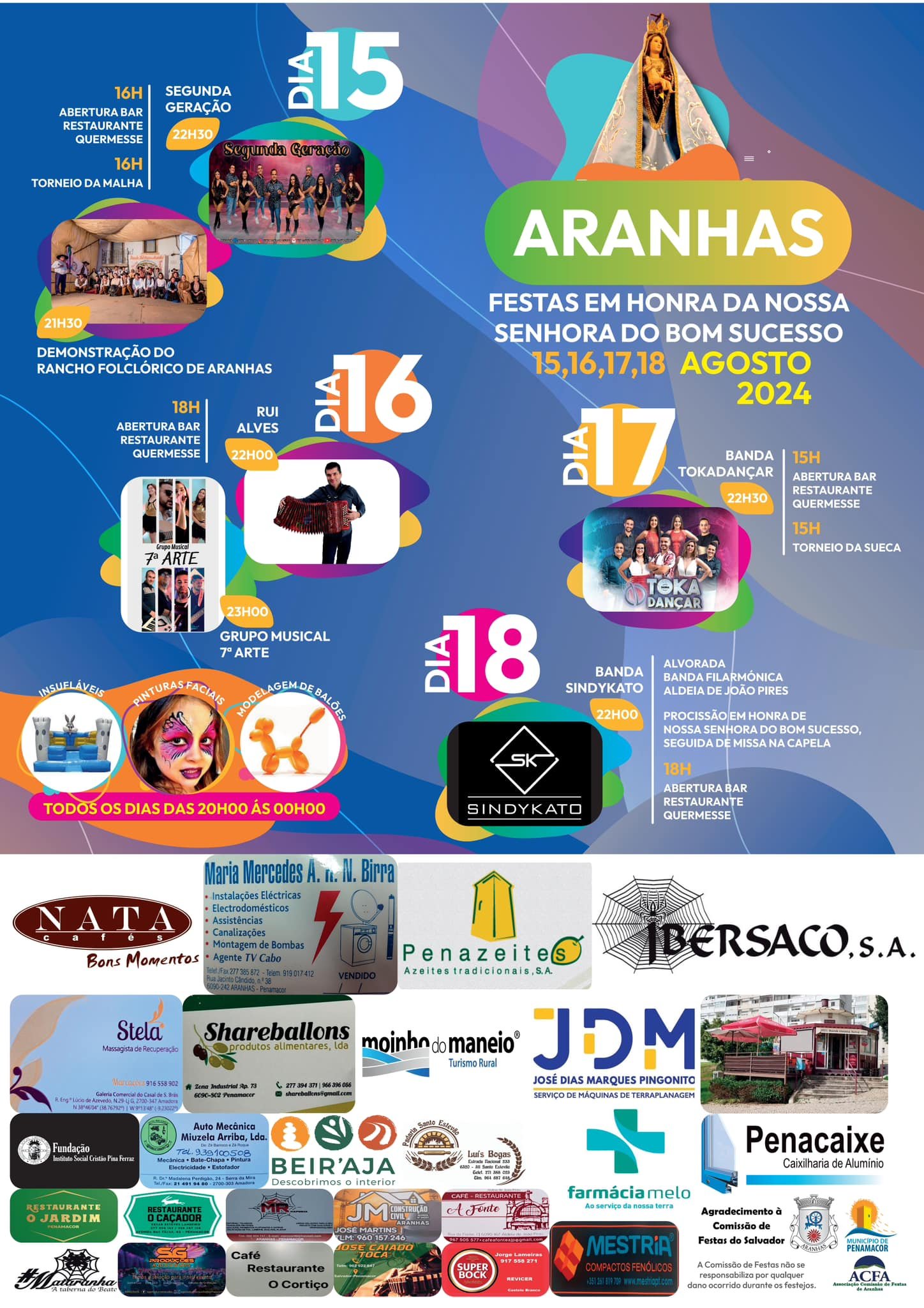 Cartaz Festa em Honra de Nossa Senhora do Bom Sucesso 2024 - Aranhas