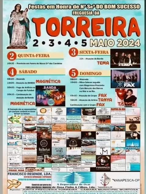 Cartaz Festa em Honra de Nossa Senhora do Bom Sucesso 2024 - Torreira