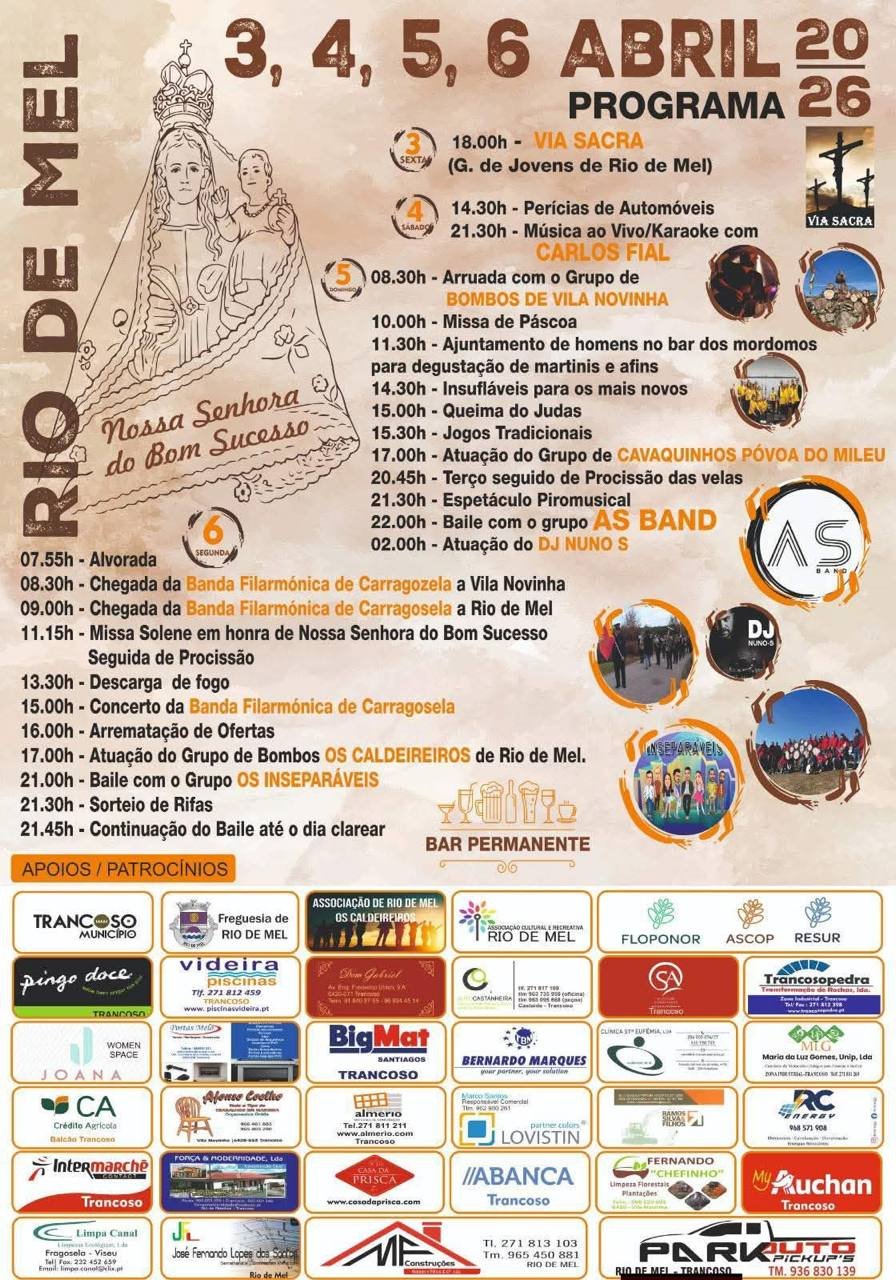 Cartaz Festa em honra de Nossa Senhora do Bom Sucesso 2026 - Rio de Mel