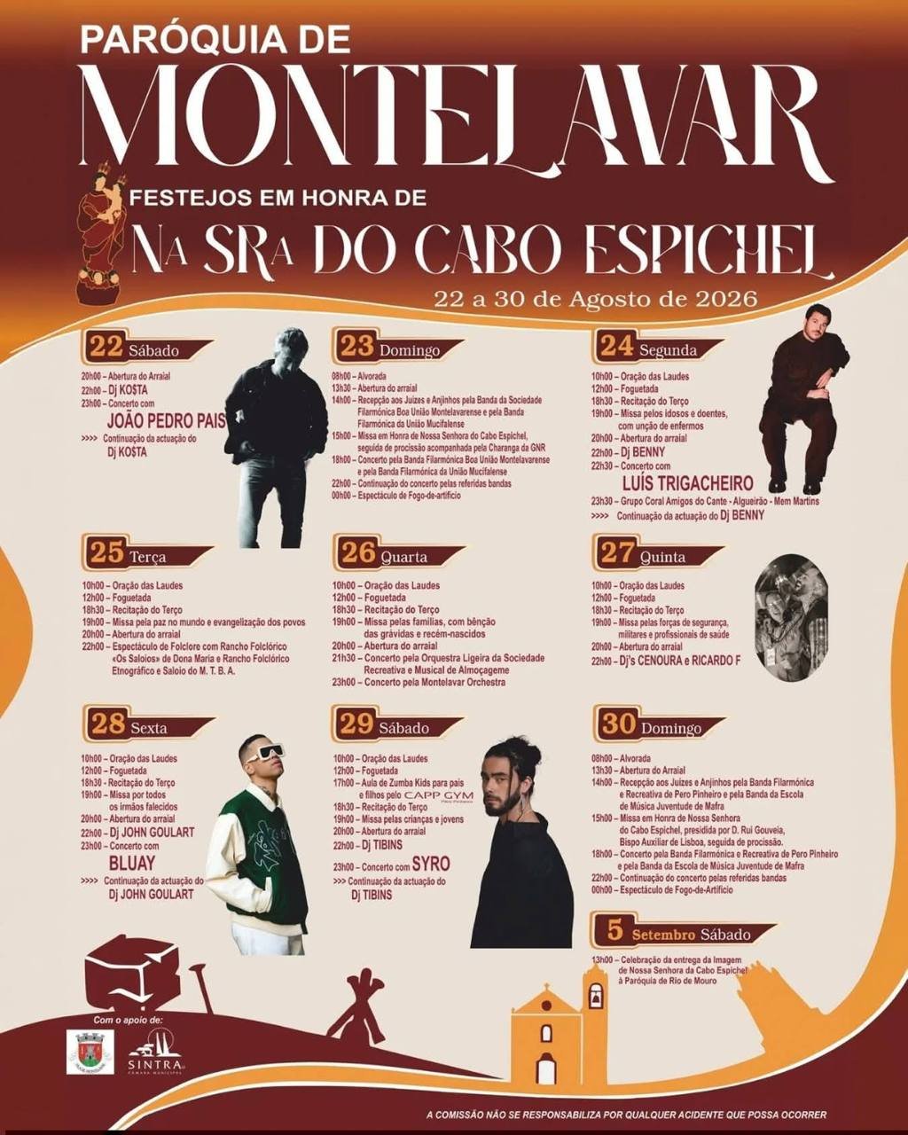 Cartaz Festa em honra de Nossa Senhora do Cabo Espichel 2026 - Montelavar