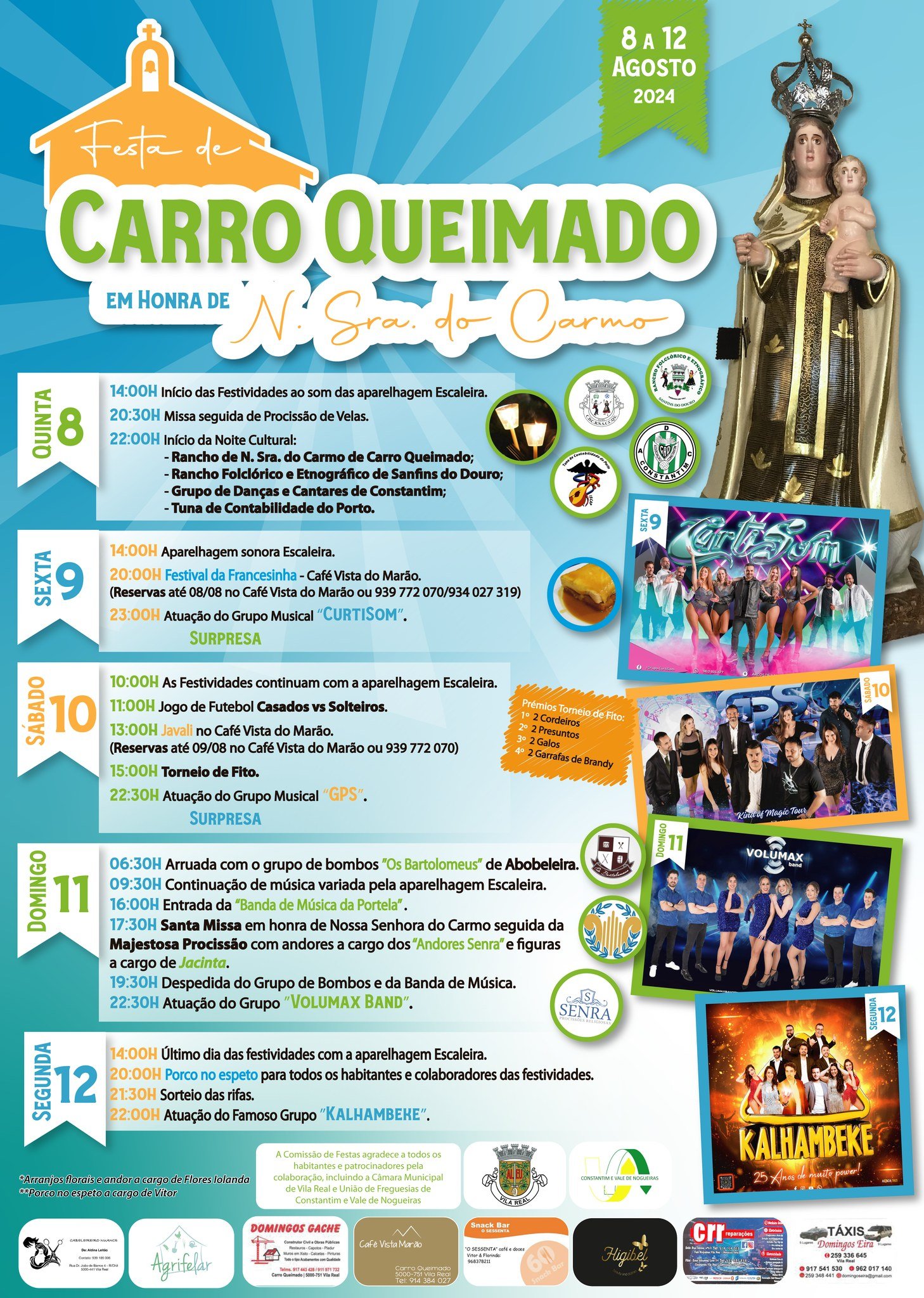 Cartaz Festa em Honra de Nossa Senhora do Carmo 2024 - Vila Real