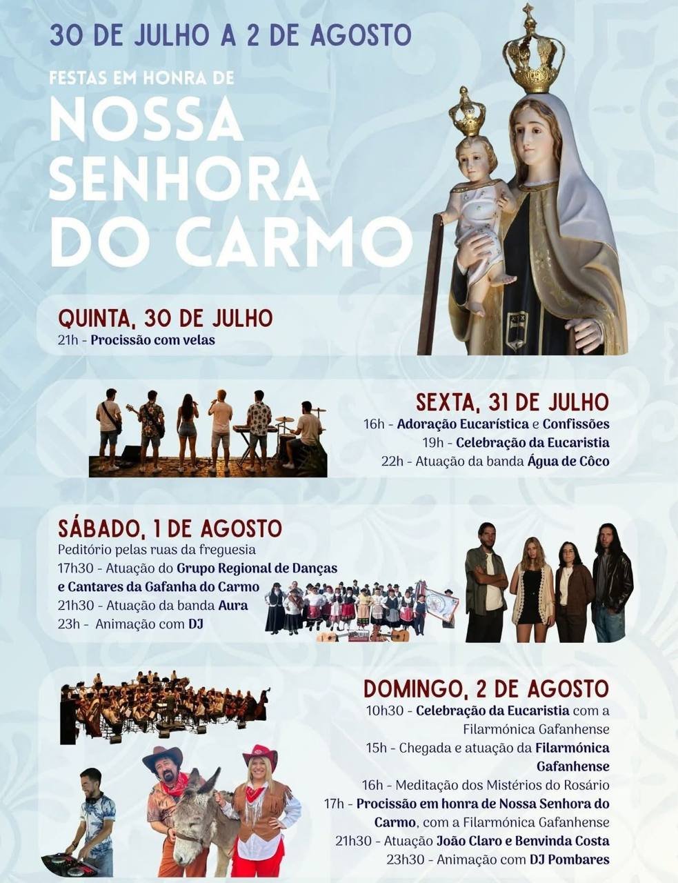 Cartaz Festa em honra de Nossa Senhora do Carmo 2026 - Gafanha do Carmo