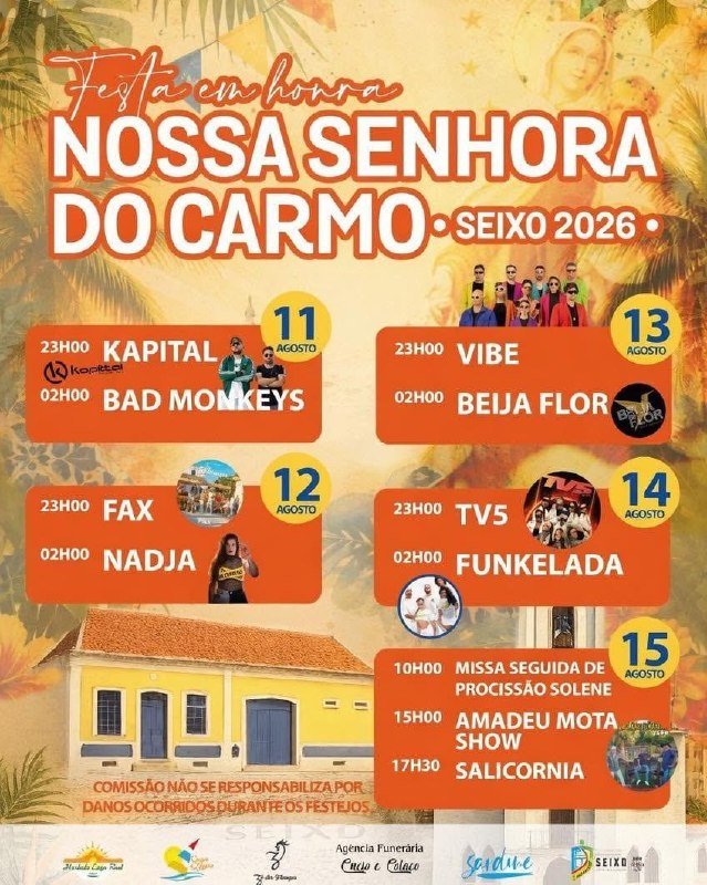 Cartaz Festa em honra de Nossa Senhora do Carmo 2026 - Seixo