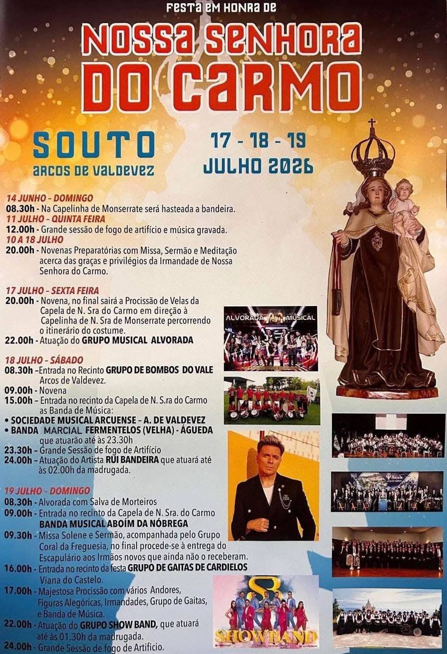 Cartaz Festa em honra de Nossa Senhora do Carmo 2026 - Souto