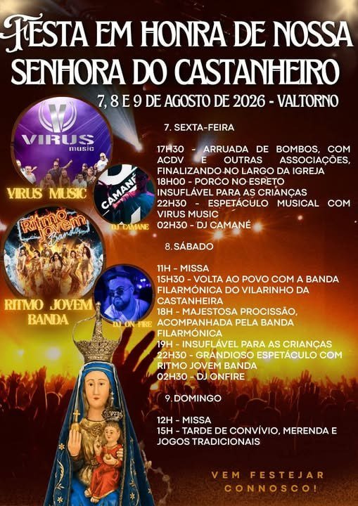 Cartaz Festa em honra de Nossa Senhora do Castanheiro 2026 - Valtorno