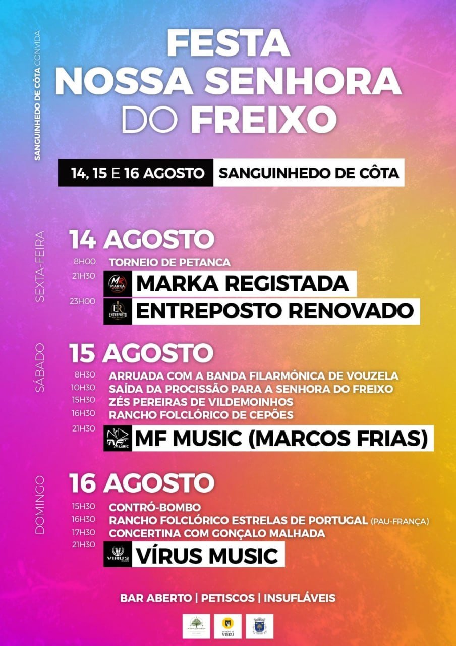 Cartaz Festa em honra de Nossa Senhora do Freixo 2026 - Sanguinhedo de Côta