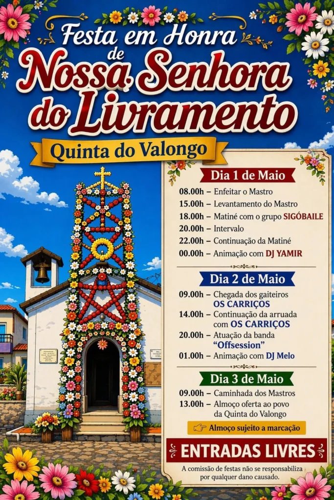 Cartaz Festa em honra de Nossa Senhora do Livramento 2026 - Quinta do Valongo