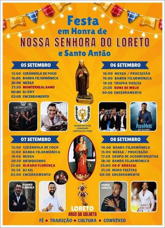 Cartaz Festa em honra de Nossa Senhora do Loreto e Santo Antão 2026 - Loreto