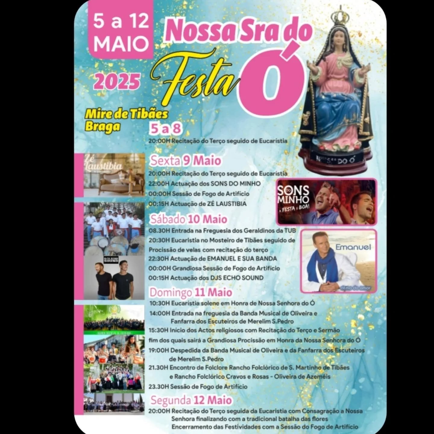 Cartaz Festa em Honra de  Nossa Senhora do Ó 2025 - Mire de Tibães