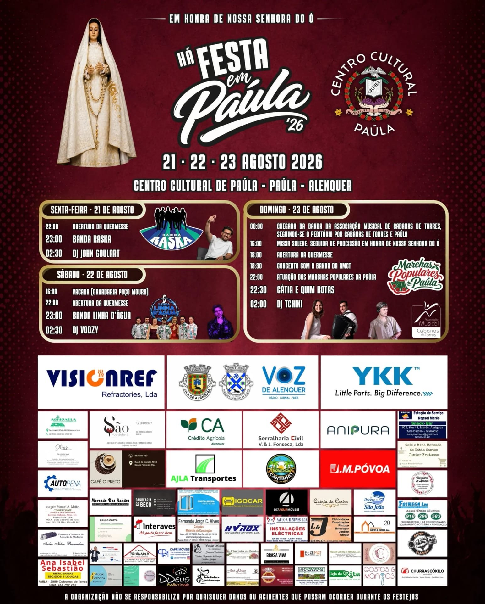 Cartaz Festa em honra de Nossa Senhora do Ó 2026 - Paúla