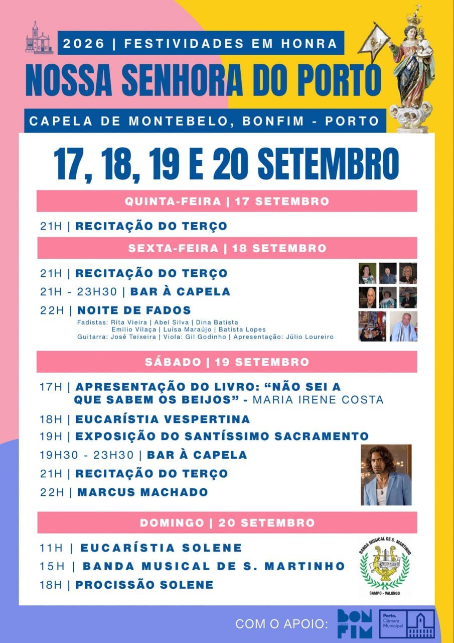 Cartaz Festa em honra de Nossa Senhora do Porto 2026 - Bonfim