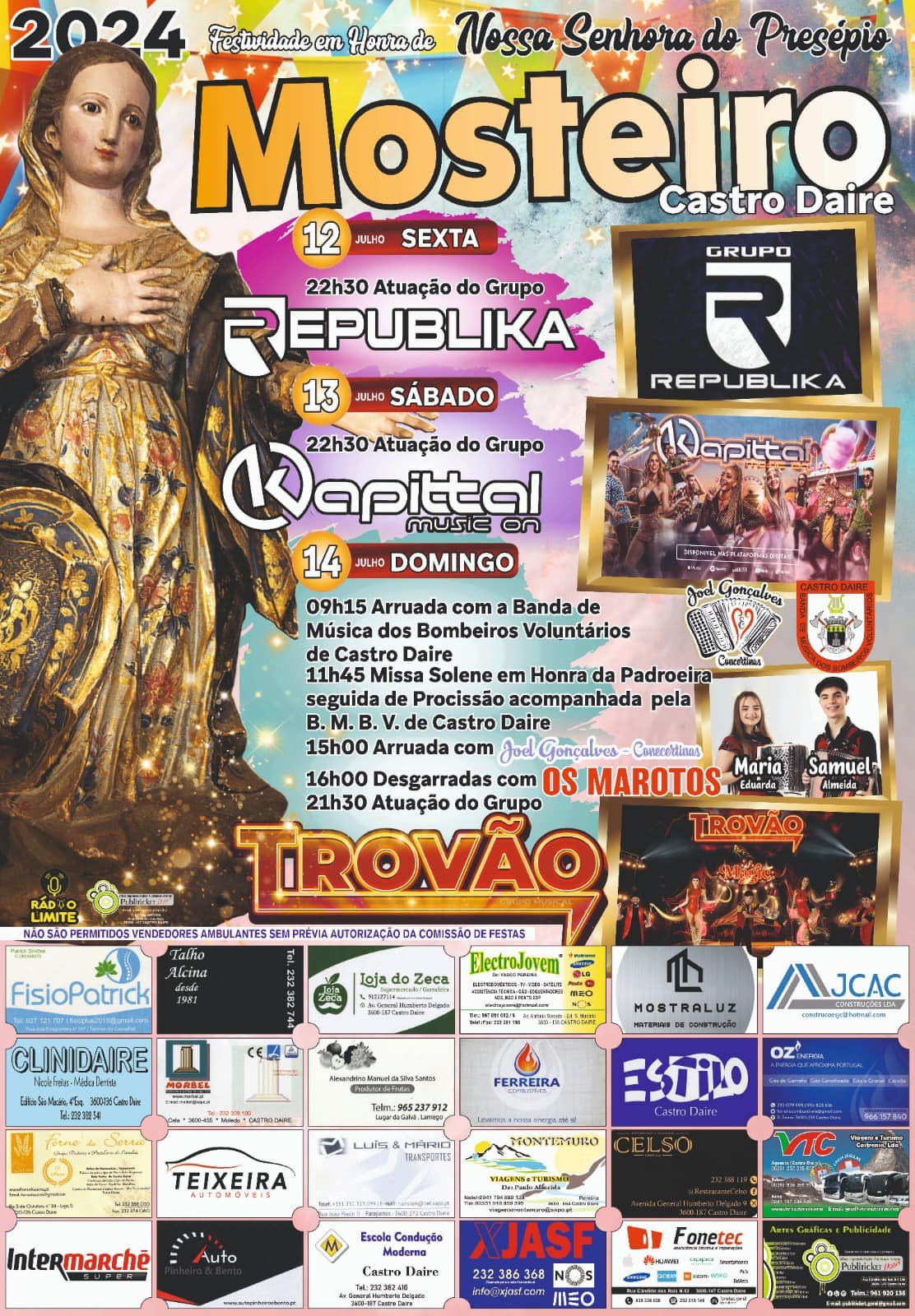 Cartaz Festa em Honra de Nossa Senhora do Presépio 2024 - Mosteiro