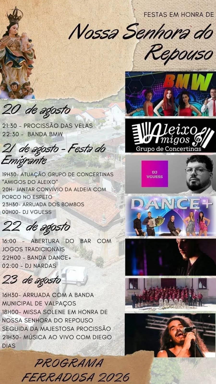 Cartaz Festa em honra de Nossa Senhora do Repouso 2026 - Ferradosa