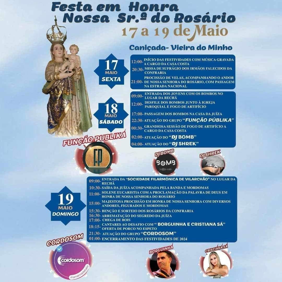 Cartaz Festa em Honra de Nossa Senhora do Rosário 2024 - Caniçada