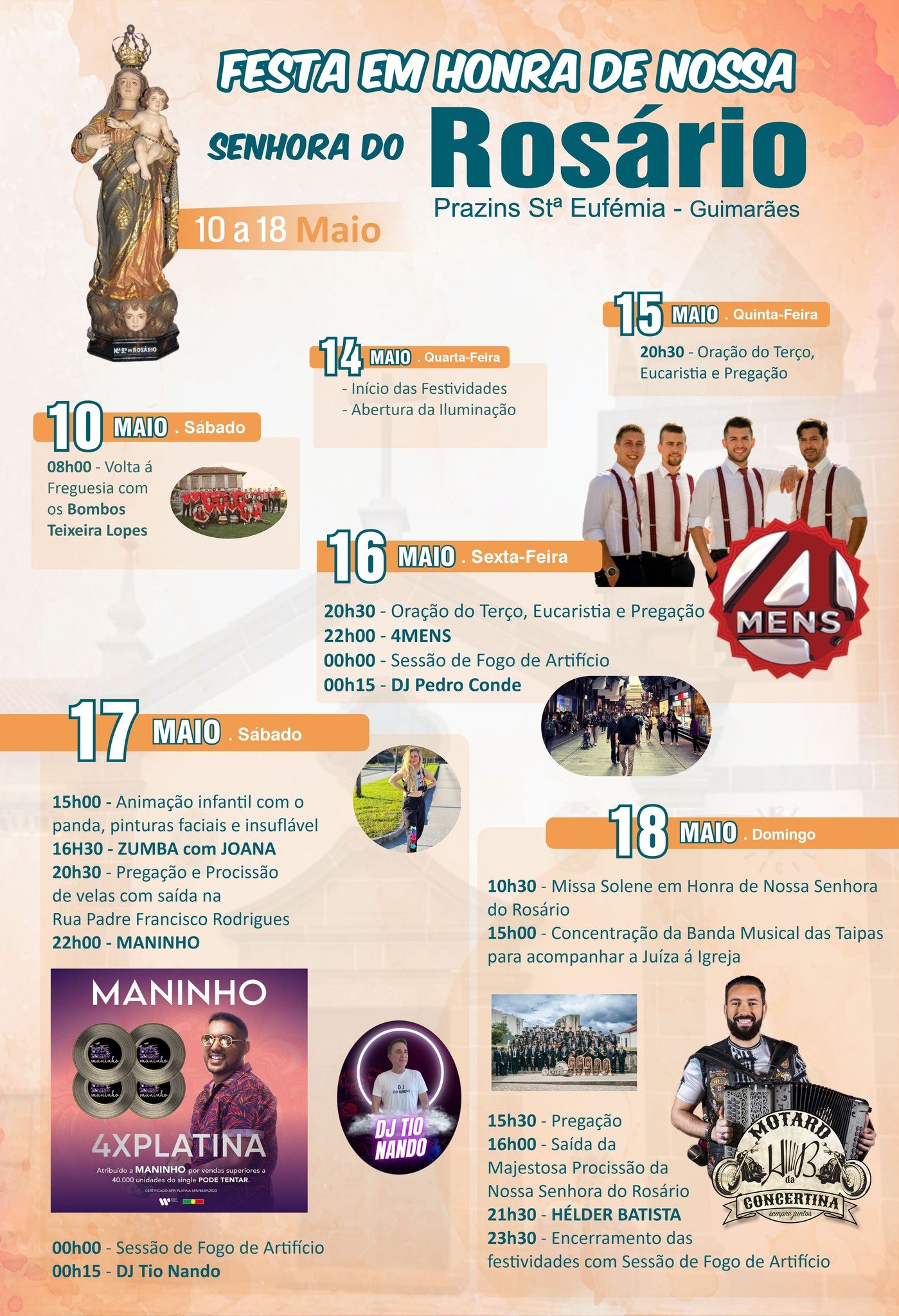 Cartaz Festa em Honra de Nossa Senhora do Rosário 2025 - Guimarães