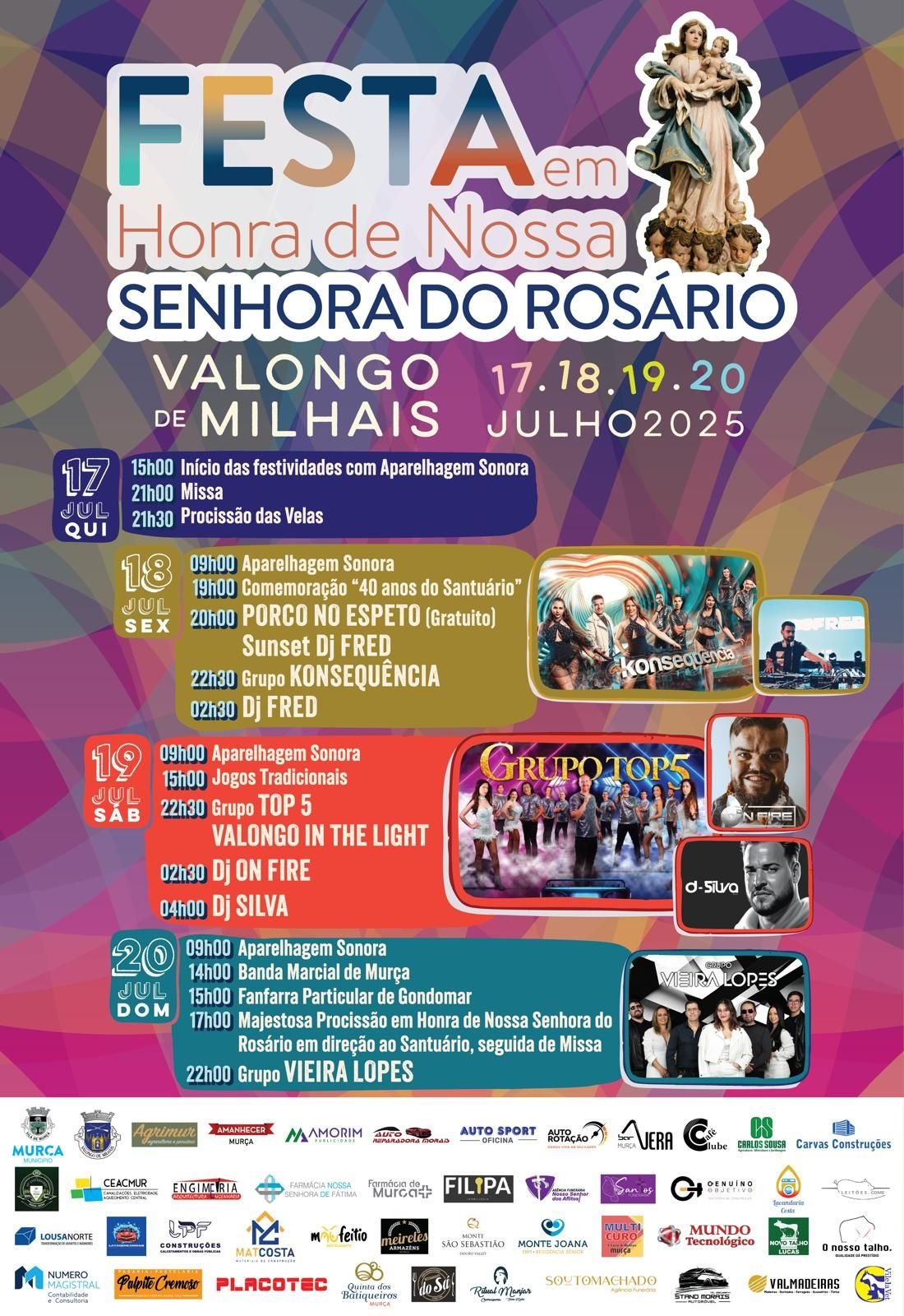 Cartaz Festa em Honra de Nossa Senhora do Rosário 2025 - Valongo de Milhais