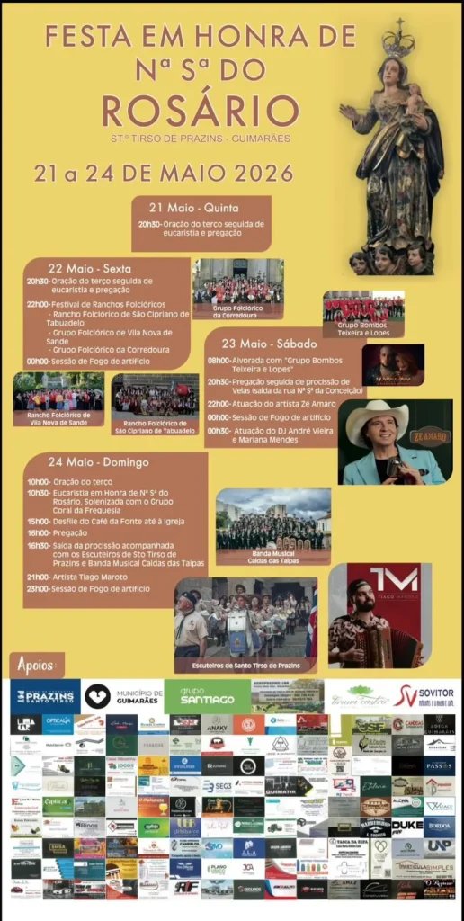 Cartaz Festa em honra de Nossa Senhora do Rosário 2026 - São Tiago de Prazins