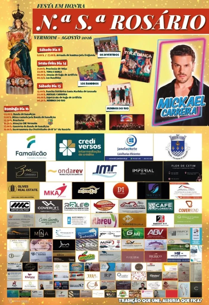 Cartaz Festa em honra de Nossa Senhora do Rosário 2026 - Vermoim