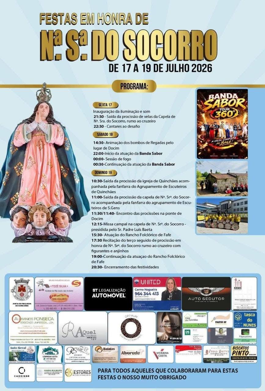 Cartaz Festa em honra de Nossa Senhora do Socorro 2026 - Docim