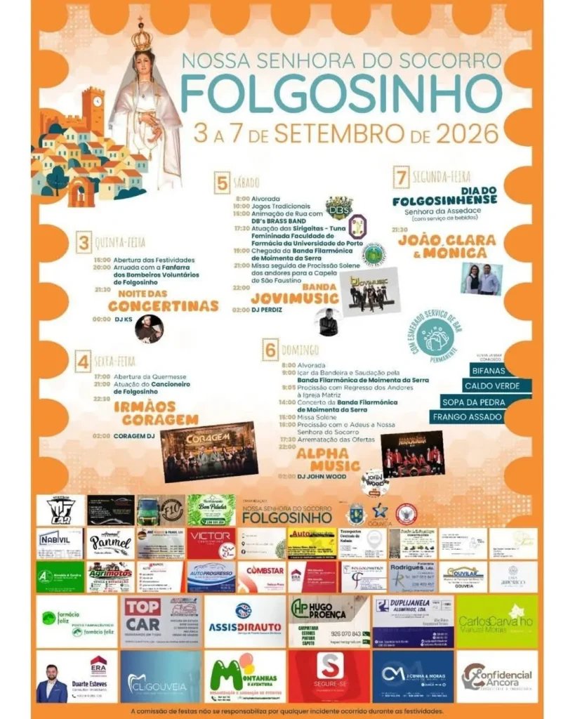 Cartaz Festa em honra de Nossa Senhora do Socorro 2026 - Folgosinho