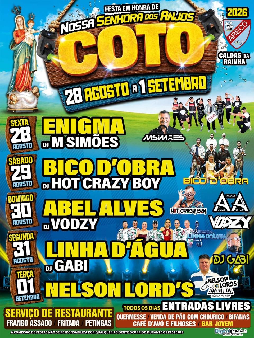 Cartaz Festa em honra de Nossa Senhora dos Anjos 2026 - Coto