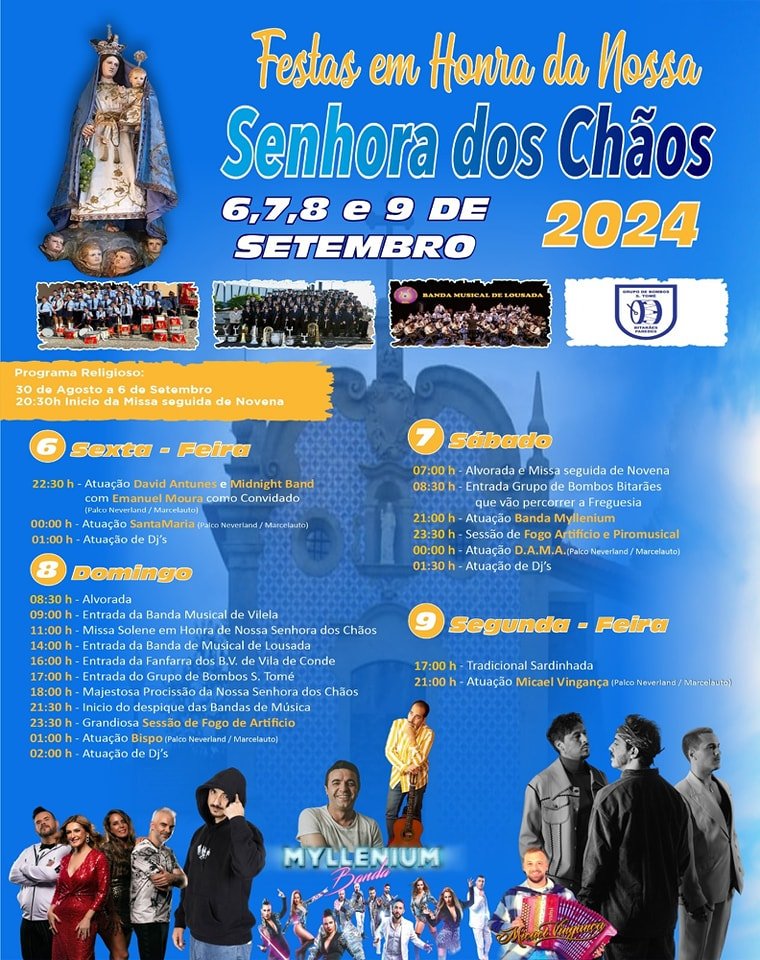 Cartaz Festa em Honra de Nossa Senhora dos Chãos 2024 - Bitarães