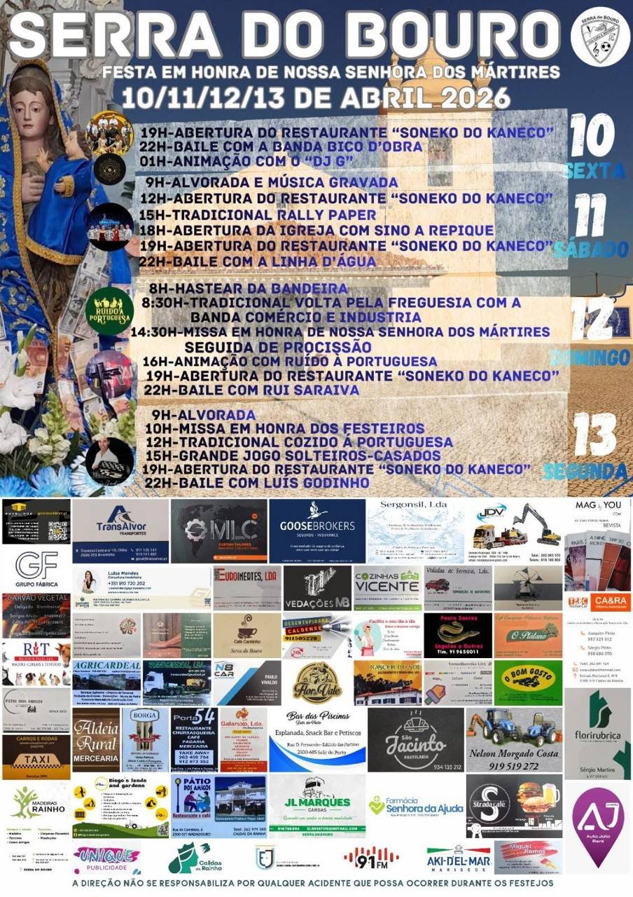 Cartaz Festa em honra de Nossa Senhora dos Mártires 2026 - Serra do Bouro