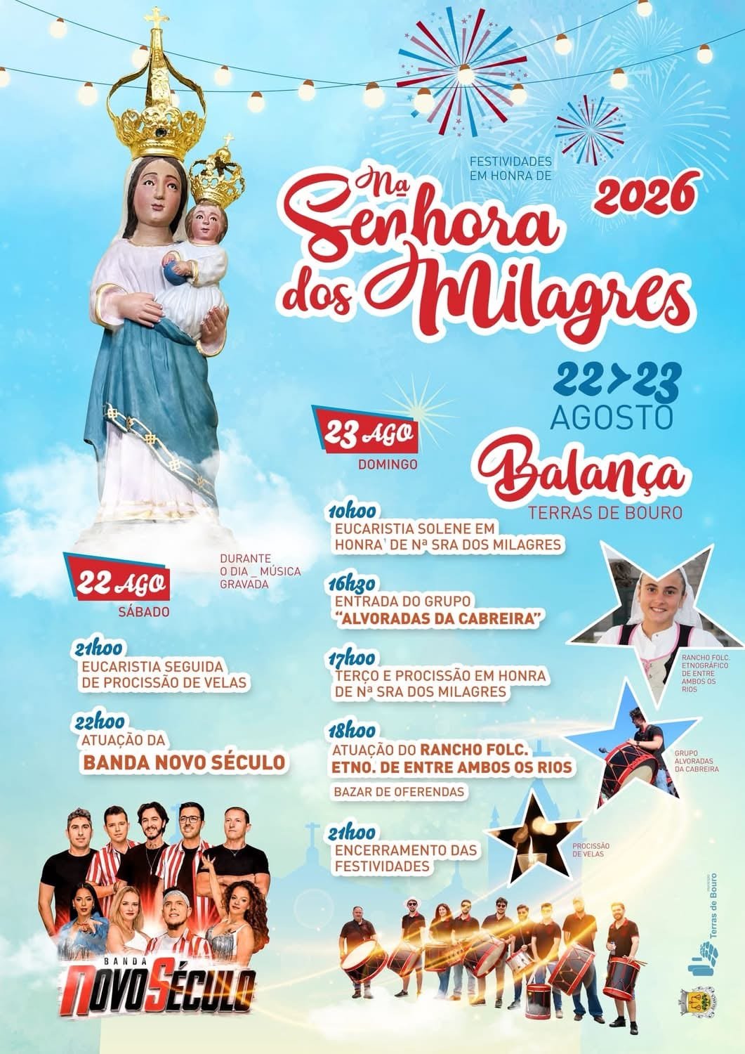 Cartaz Festa em honra de Nossa Senhora dos Milagres 2026 - Balança