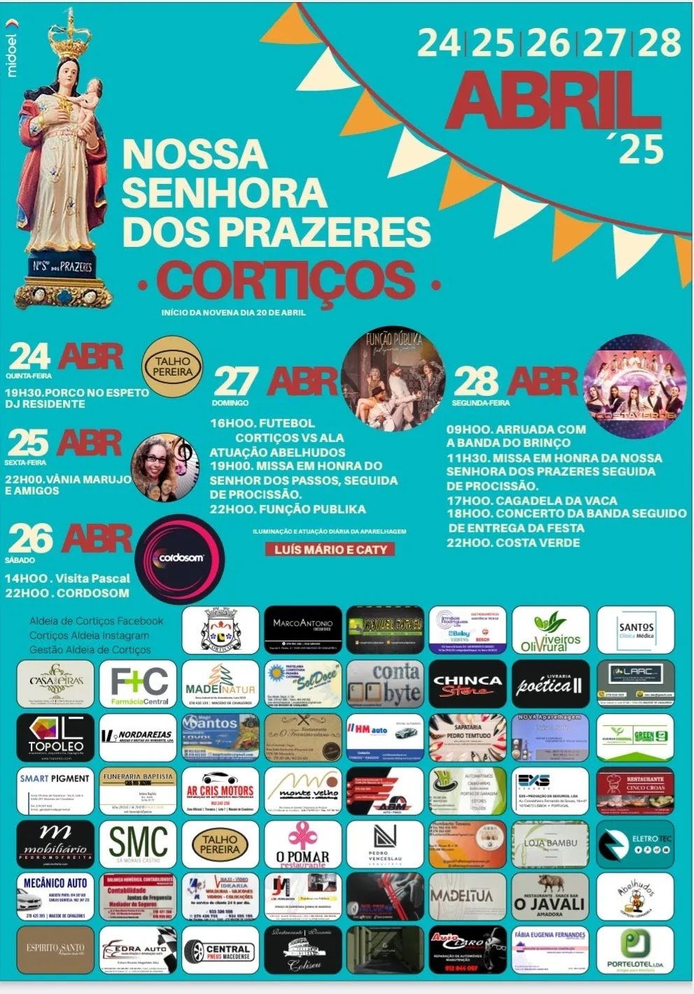 Cartaz Festa em Honra de Nossa Senhora dos Prazeres 2025 - Cortiços