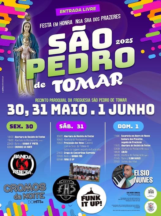 Cartaz Festa em Honra de Nossa Senhora dos Prazeres 2025 - Tomar