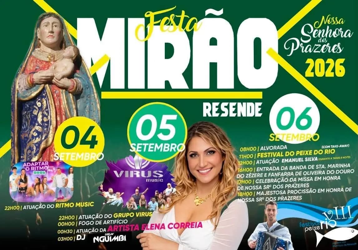 Cartaz Festa em honra de Nossa Senhora dos Prazeres 2026 - Resende