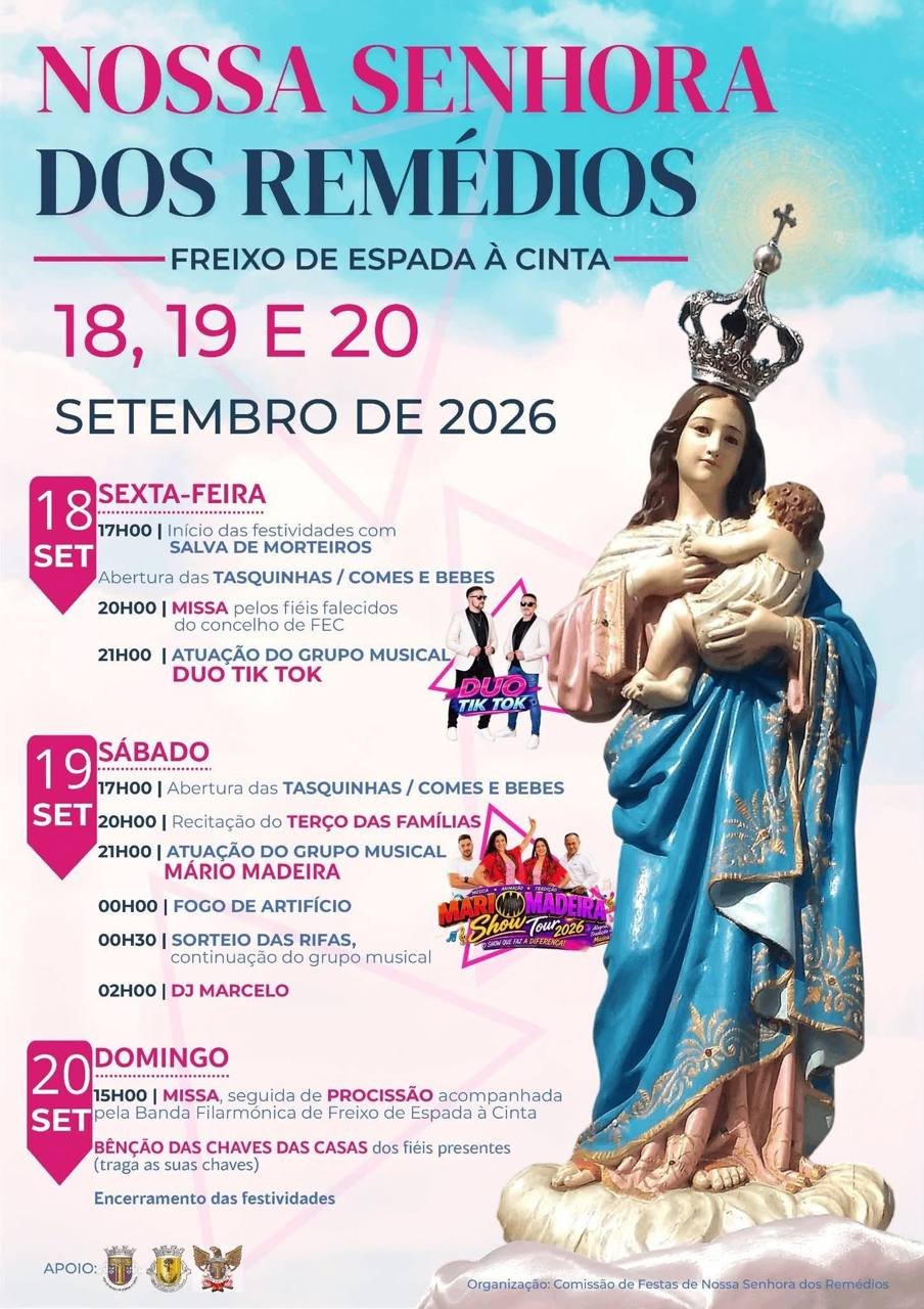 Cartaz Festa em honra de Nossa Senhora dos Remédios 2026 - Freixo de Espada à Cinta
