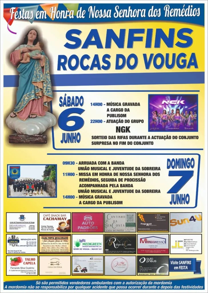 Cartaz Festa em honra de Nossa Senhora dos Remédios 2026 - Sanfins
