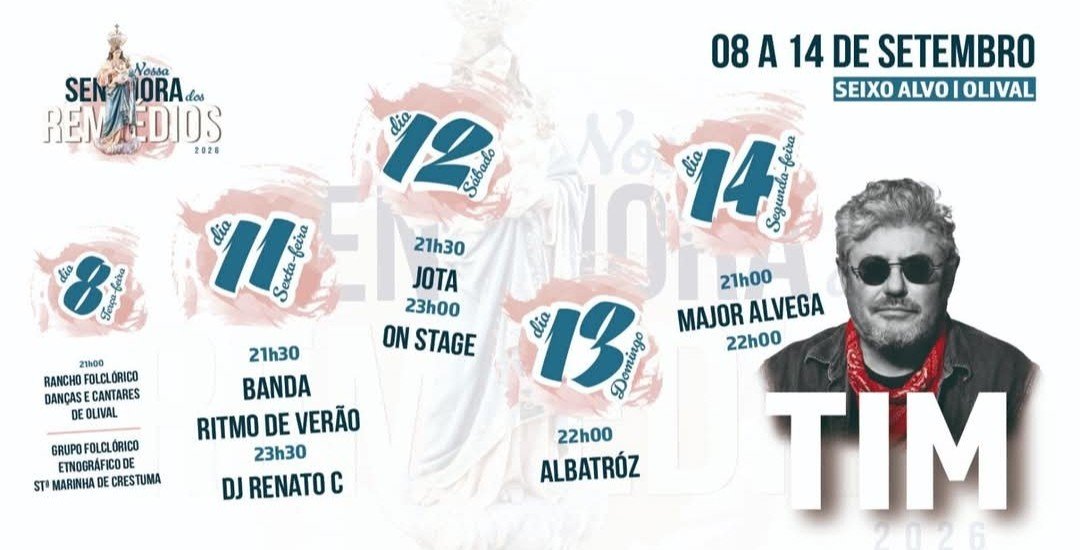Cartaz Festa em honra de Nossa Senhora dos Remédios 2026 - Olival