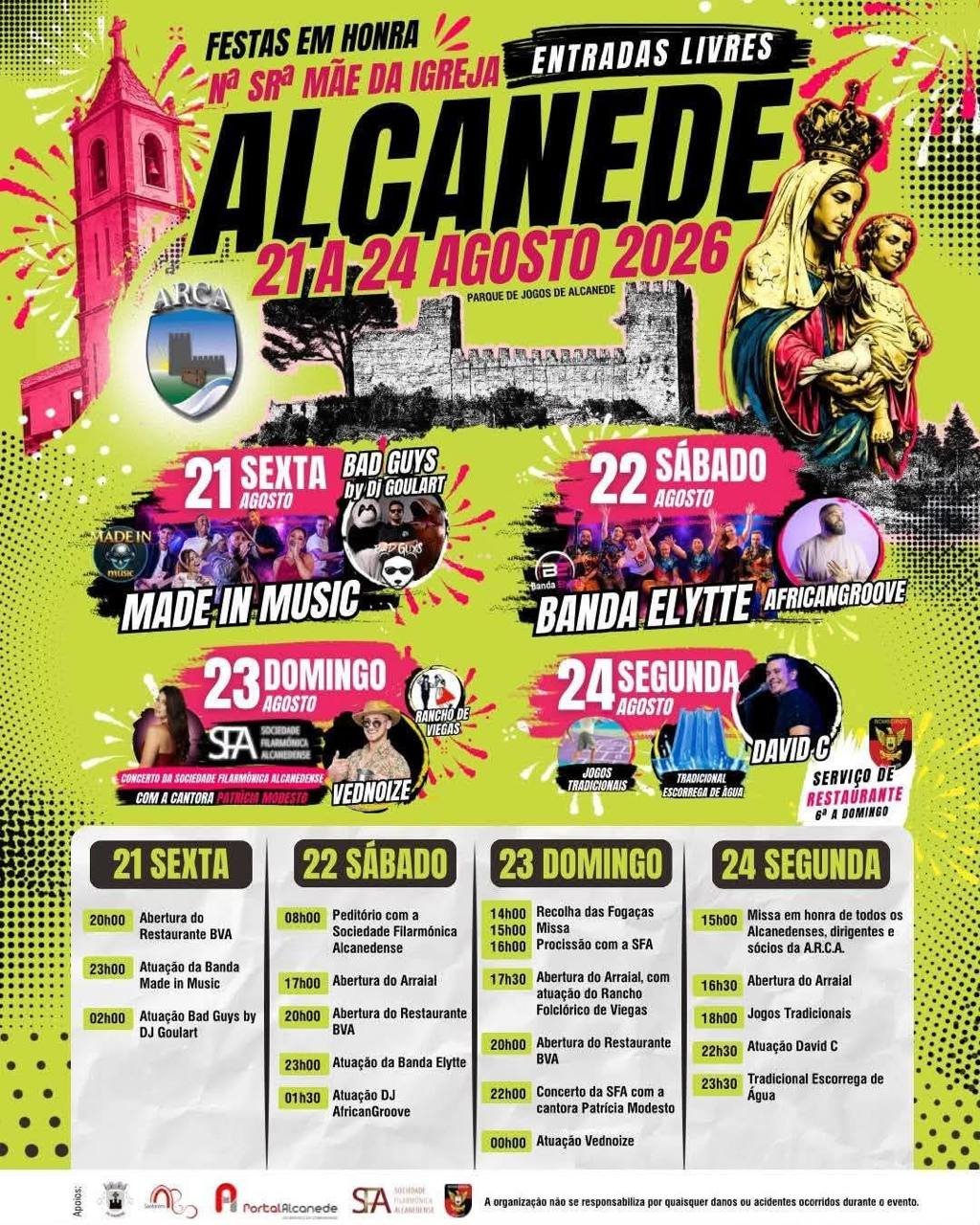 Cartaz Festa em honra de Nossa Senhora Mãe da Igreja 2026 - Alcanede