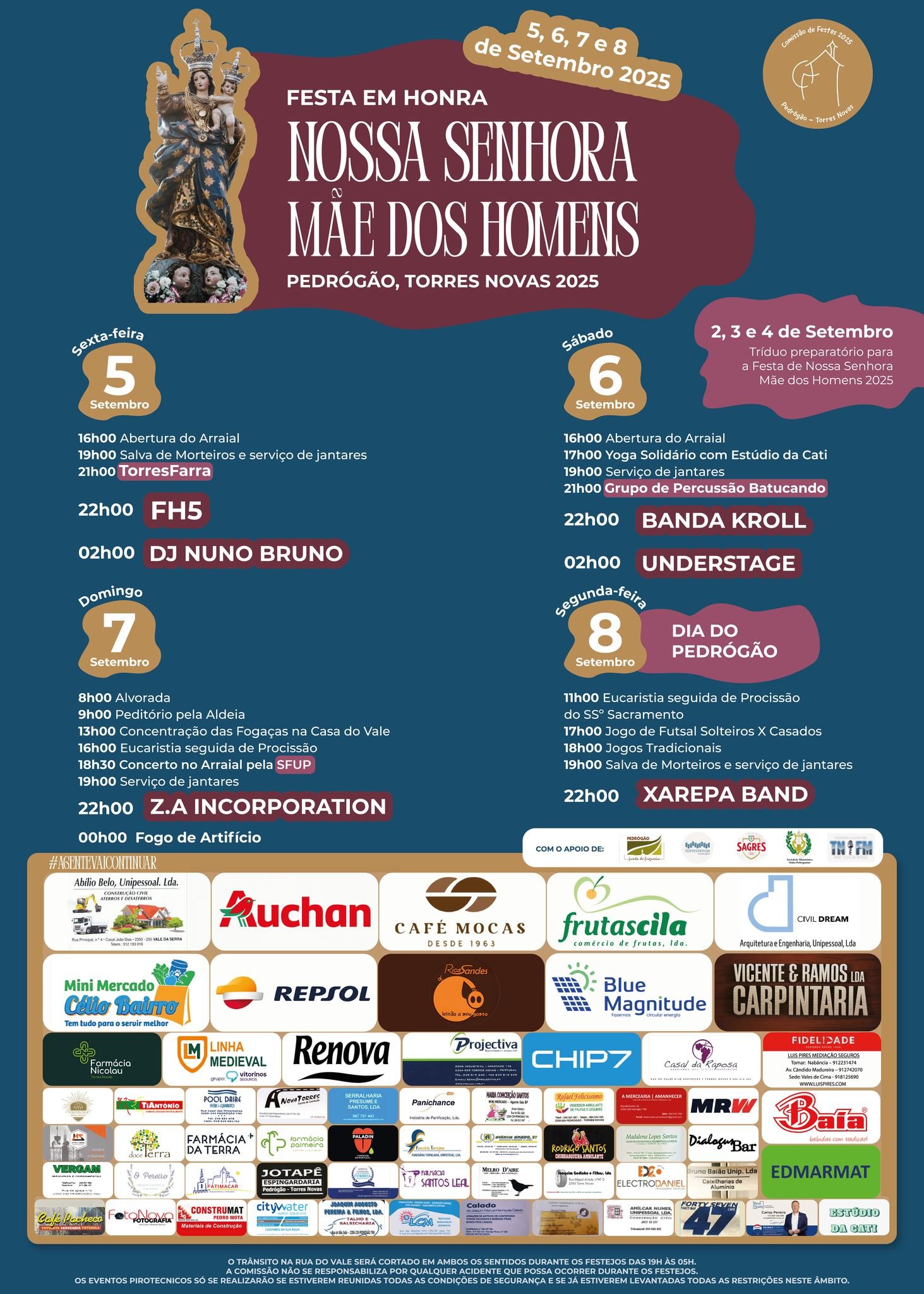 Cartaz Festa em Honra de Nossa Senhora Mãe dos Homens 2025 - Pedrógão