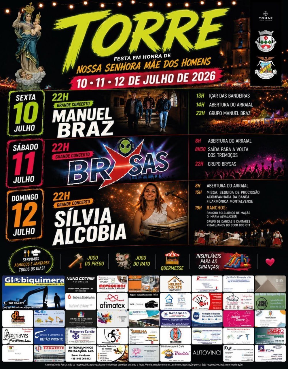 Cartaz Festa em honra de Nossa Senhora Mãe dos Homens 2026 - Torre