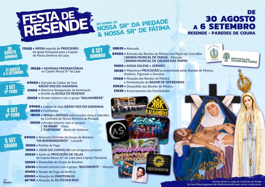 Cartaz Festa em honra de Nossa Srª da Piedade & Nossa Srª de Fátima 2026 - Resende