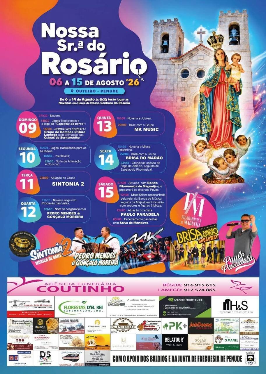 Cartaz Festa em honra de Nossa Sr.ª do Rosário 2026 - Outeiro
