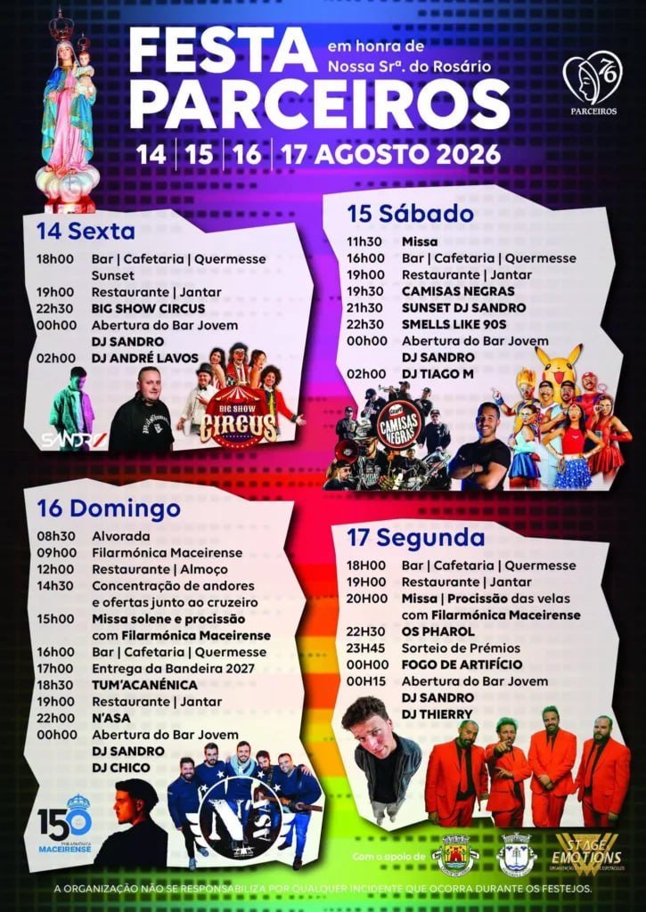 Cartaz Festa em honra de Nossa Srª. do Rosário 2026 - Parceiros