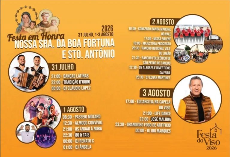 Cartaz Festa em honra de Nossa Sra. da Boa Fortuna e Sto. António 2026 - Viso