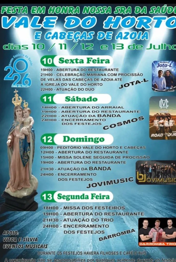 Cartaz Festa em honra de Nossa Sra da Saúde 2026 - Vale do Horto