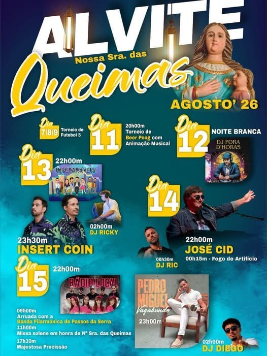 Cartaz Festa em honra de Nossa Sra. das Queimas 2026 - Alvite