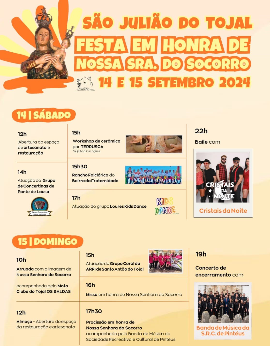 Cartaz Festa em Honra de Nossa Sra. do Socorro 2024 - São Julião do Tojal