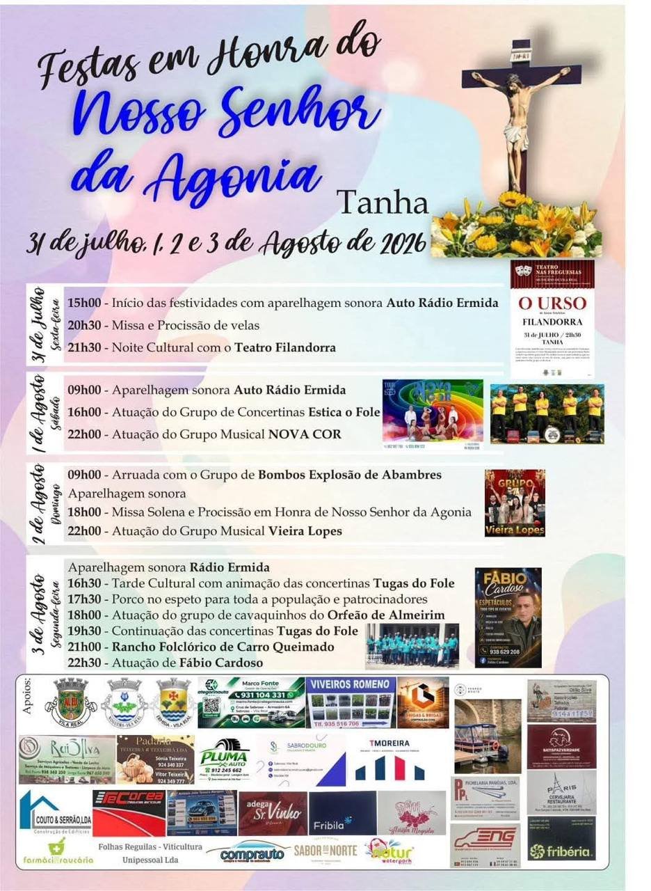 Cartaz Festa em honra de Nosso Senhor da Agonia 2026 - Tanha